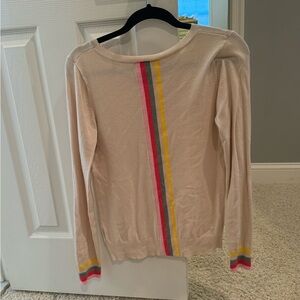 Hem & Thread cream and color sweater. Medium. EUC.
